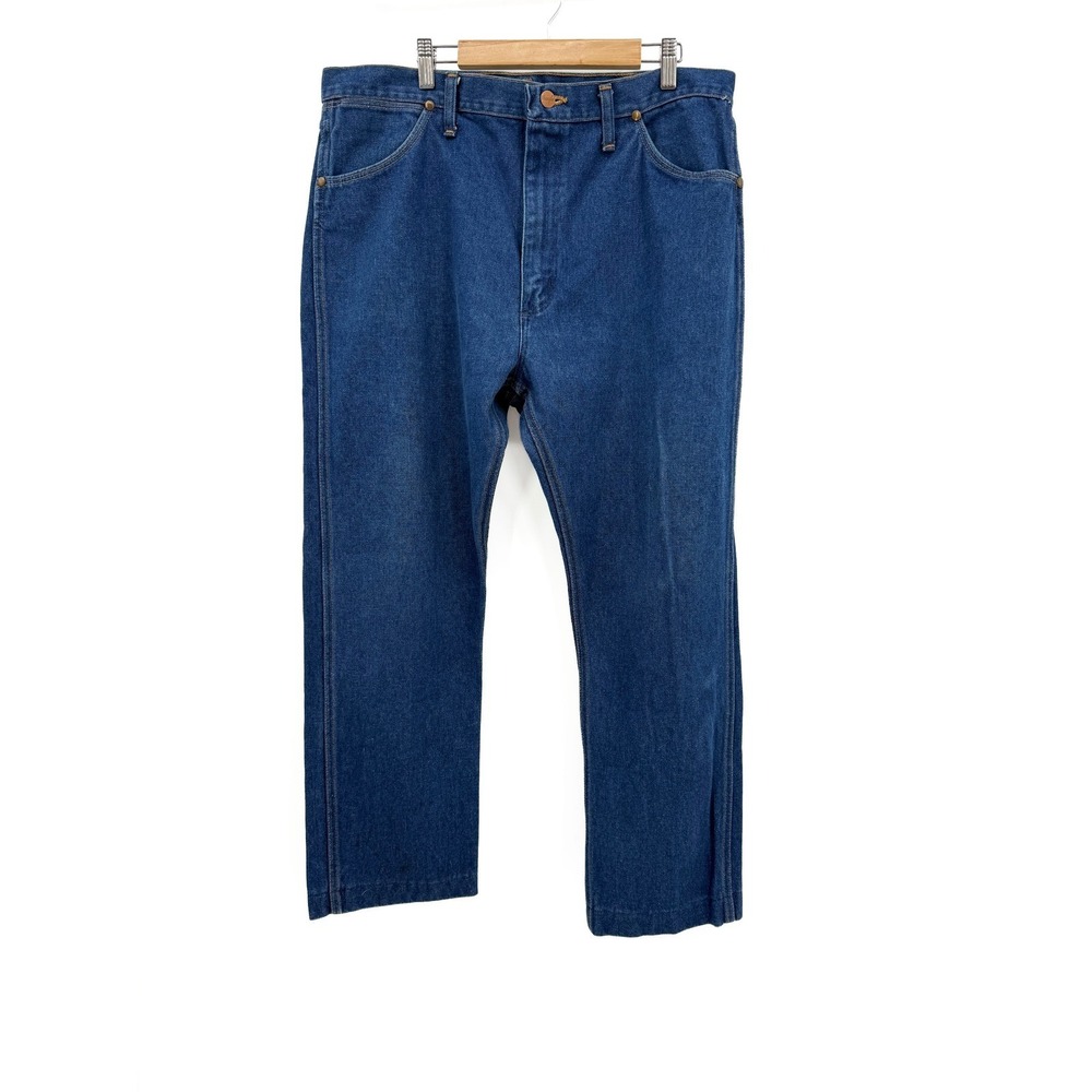 Wrangler Jeans Mens 38 Blue Full Fit 83610PW Straight Leg Denim Workwear